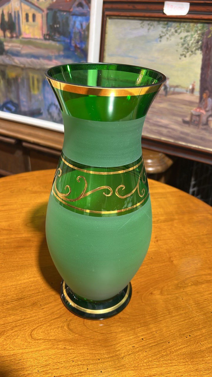 Ваза зеленая для цветов Bohemia