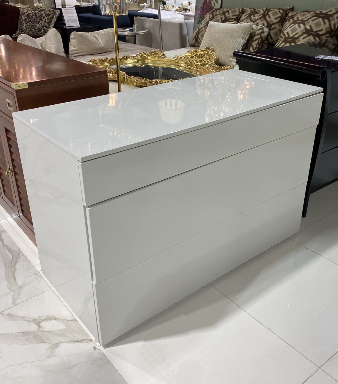 Комод белый 3 ящика