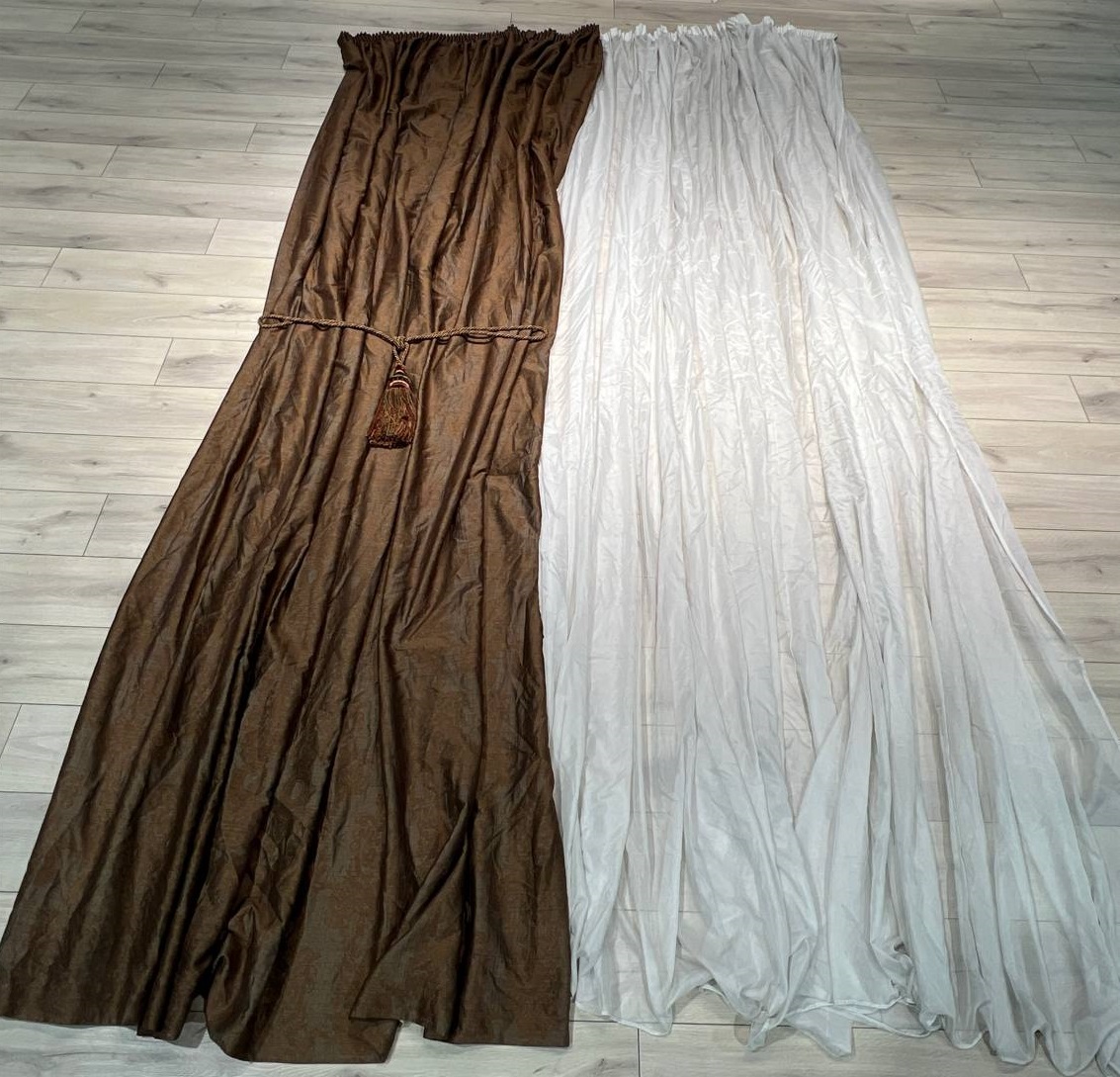 Комплект штор на подкладе+тюль+подхваты