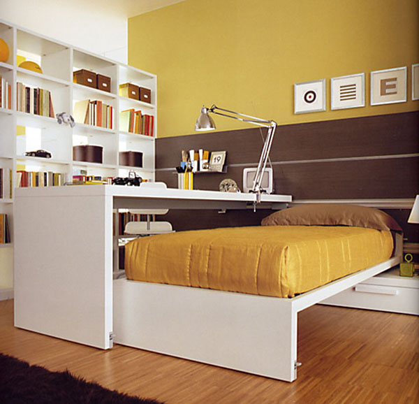 Детская: книжные стеллажи+кровать+рабочий стол, шкафчики и панели, ZALF.