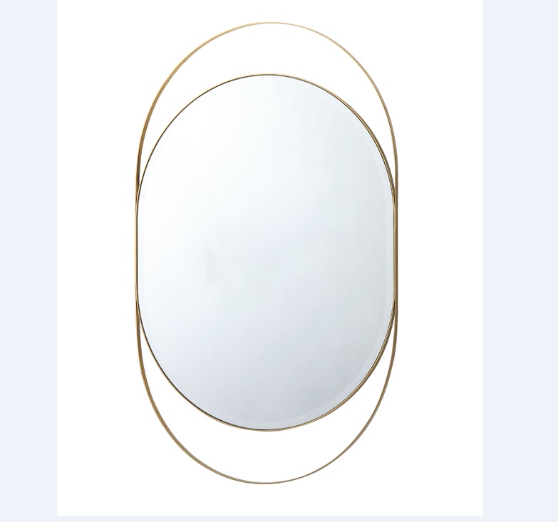 Зеркало в металлической золотой раме KFG097, Garda Décor.